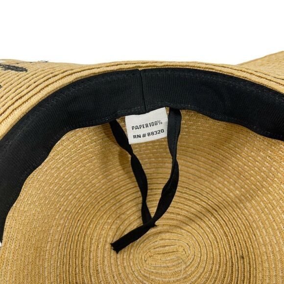 Rose All Day Beach Hat Floppy Wide Brim Sun Hat Womens OS Ribbon Band CC Brand - Picture 7 of 7